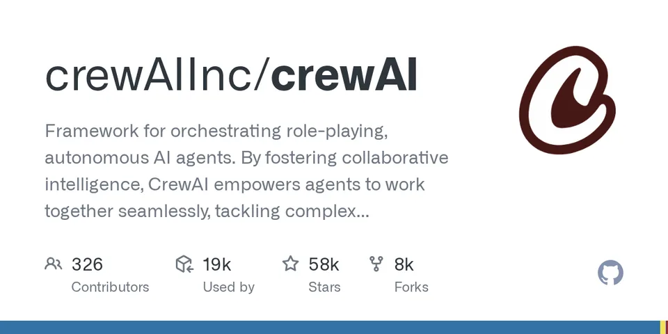crewAIInc/crewAI GitHub social preview
